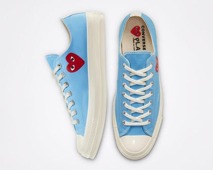 Men's Play Comme Des Garcons X Converse Low Top Blue Shoes