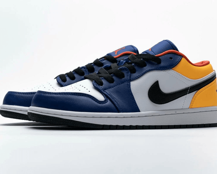 Men's Air Jordan 1 Low Blue Yellow Orange Shoes