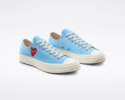 Men's Play Comme Des Garcons X Converse Low Top Blue Shoes