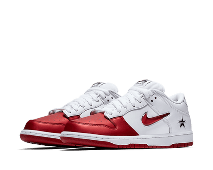 Men's SB Dunk Low x Supreme Red White Shoes