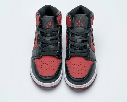 Men's Air Jordan 1 Mid Banned Gym Red Black Shoes