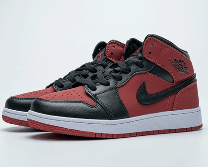 Men's Air Jordan 1 Mid Banned Gym Red Black Shoes