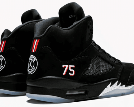 Men's Air Jordan 5 Paris Saint Germain PSG Black Shoes