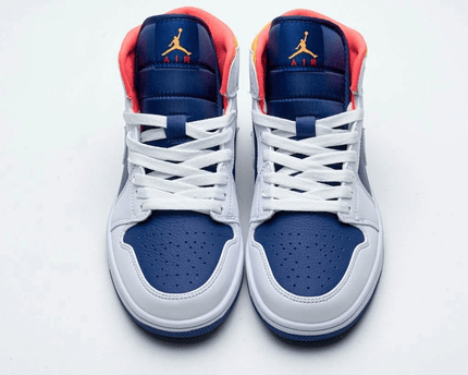 Men's Air Jordan 1 Mid Royal Blue Laser Orange Shoes