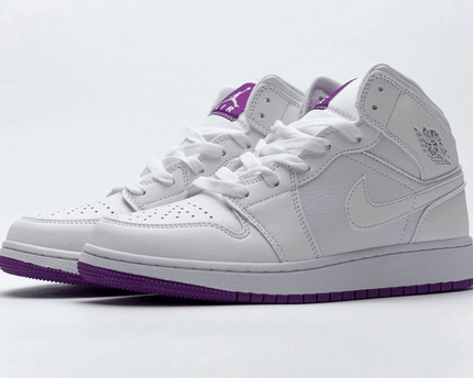 Men's Air Jordan 1 Mid White Fuchsia Blast Shoes