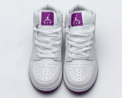 Men's Air Jordan 1 Mid White Fuchsia Blast Shoes