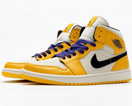 Men's Air Jordan 1 Mid Lakers Shoes