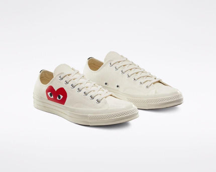 Men's Play Comme Des Garcons X Converse Low Top White Shoes
