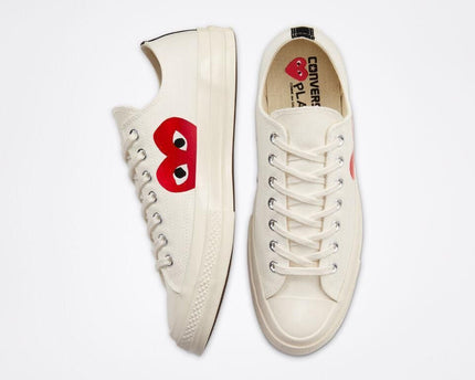 Men's Play Comme Des Garcons X Converse Low Top White Shoes