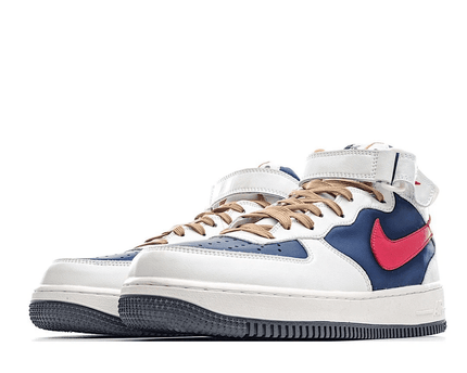 Men's Air Force 1 Mid Beige Dark Blue Shoes
