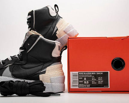 Men's Sacai x Blazer Mid Black Grey Shoes