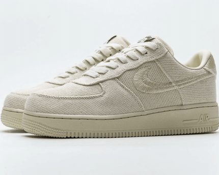 Men's Stussy x Air Force 1 Low Fossil Stone Shoes
