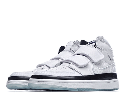 Men's Air Jordan 1 Double High Strap White Black Line Shoes
