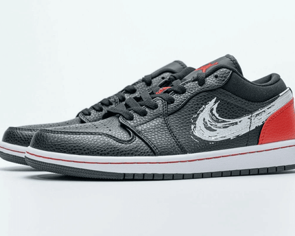 Men's Air Jordan 1 Low Brushstroke Swoosh Shoes