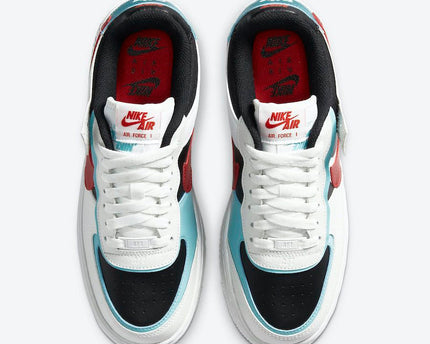 Men's Air Force 1 Shadow Bleached Aqua Chile Red Shoes