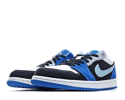 Men's Air Jordan 1 Low Black Blue White Shoes