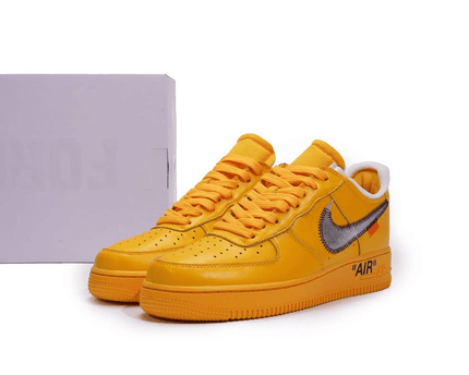 Men's Off White x Air Force 1 Low University Gold Shoes
