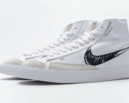Men's Blazer Mid 77 Black White Line Shoes