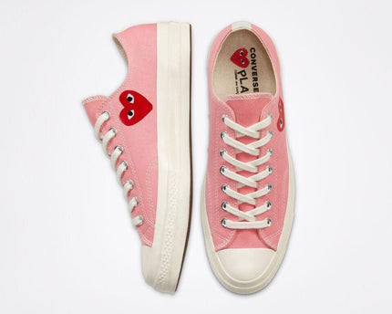 Men's Play Comme Des Garcons X Converse Low Top Pink Shoes