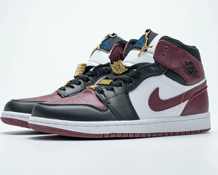 Men's Air Jordan 1 Mid Marron Black Gold Shoes