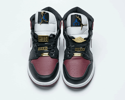 Men's Air Jordan 1 Mid Marron Black Gold Shoes