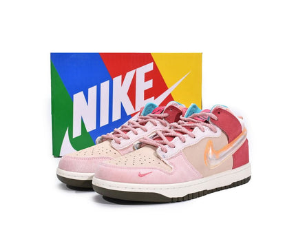 Men's Social Status x SB Dunk Mid Strawberry Milk Shoes