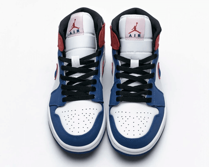 Men's Air Jordan 1 Mid Multicolor Swoosh Shoes