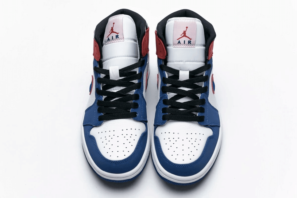 Men's Air Jordan 1 Mid Multicolor Swoosh Shoes