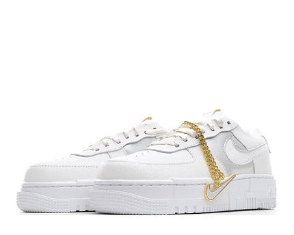 Men's Air Force 1 Pixel Summit Gold Chain Shoes