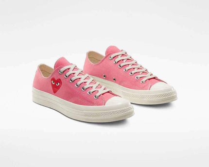 Men's Play Comme Des Garcons X Converse Low Top Pink Shoes