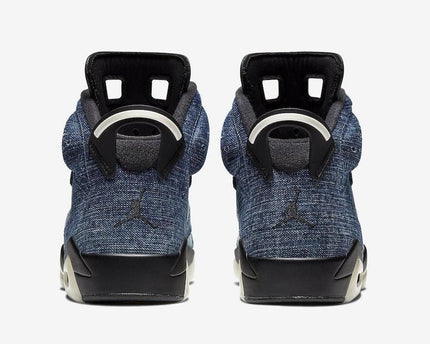Men's Air Jordan 6 Black Washed Denim Shoes