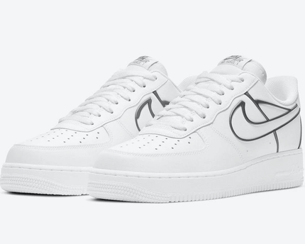 Men's Air Force 1 Low Added Silver Heel Brace Shoes