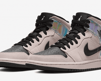 Men's Air Jordan 1 Mid Dirty Powder Iridescent Shoes