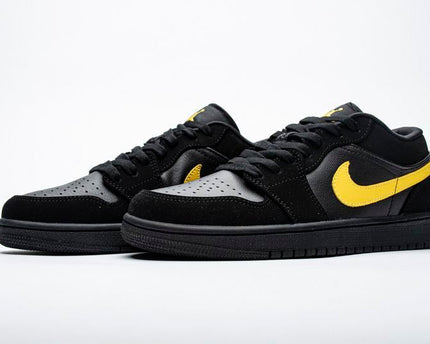 Men's Air Jordan 1 Low Black Gold Shoes