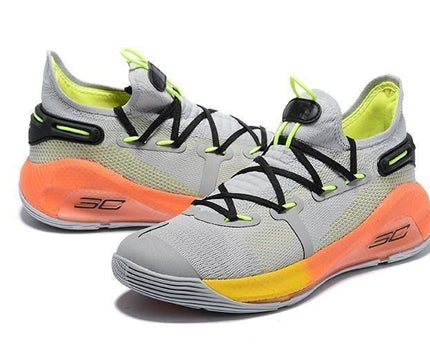 Men's Curry 6 Christmas Grey Orange Shoes
