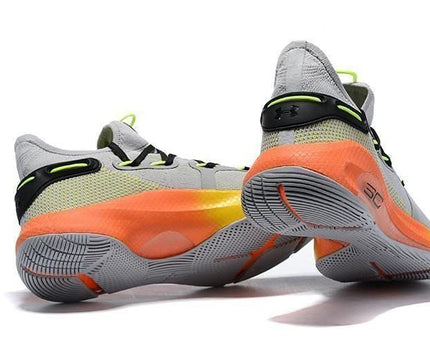 Men's Curry 6 Christmas Grey Orange Shoes