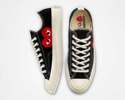 Men's Play Comme Des Garcons X Converse Low Top Black Shoes
