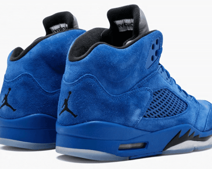 Men's Air Jordan 5 Retro Blue Suede Shoes