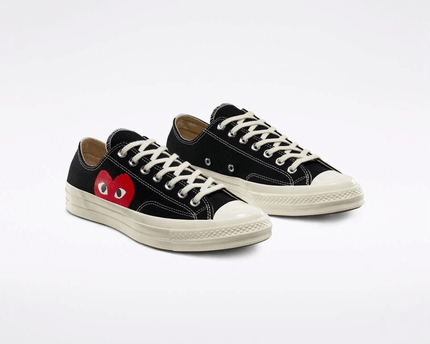 Men's Play Comme Des Garcons X Converse Low Top Black Shoes