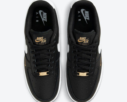 Men's Air Force 1 Gold Mini Swooshes Black Shoes