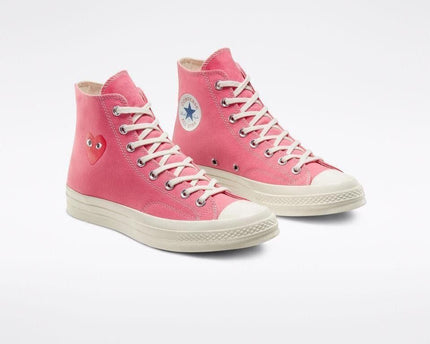 Men's Play Comme Des Garcons X Converse High Top Pink Shoes
