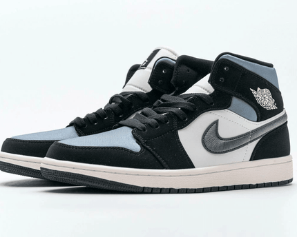 Men's Air Jordan 1 Mid Satin Grey Shoes