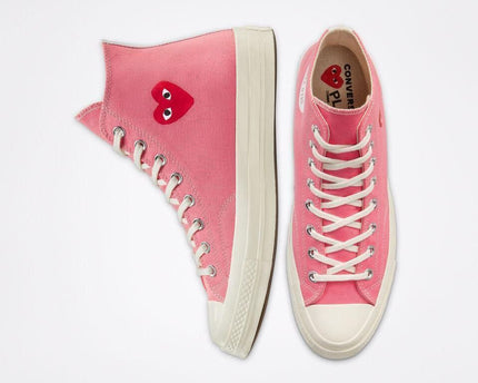 Men's Play Comme Des Garcons X Converse High Top Pink Shoes