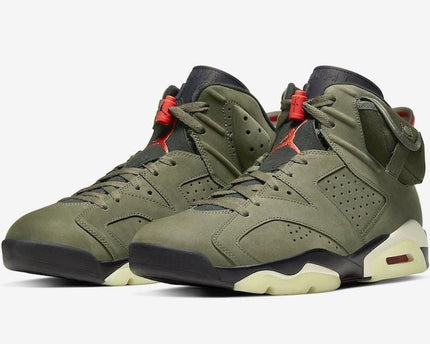 Men's Air Jordan 6 X Travis Scott Olive Shoes