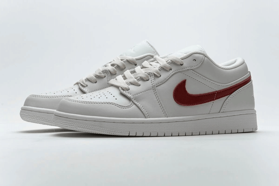 Men's Air Jordan 1 Low Milk White Red Shoes