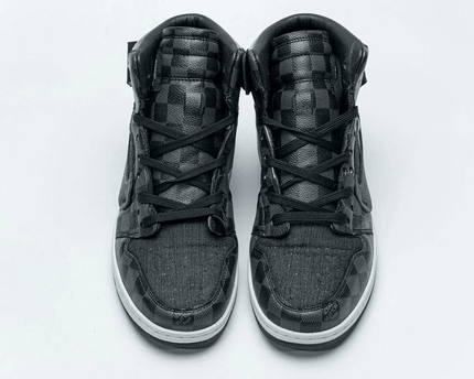 Men's LV X Air Jordan 1 High Grey Shoes