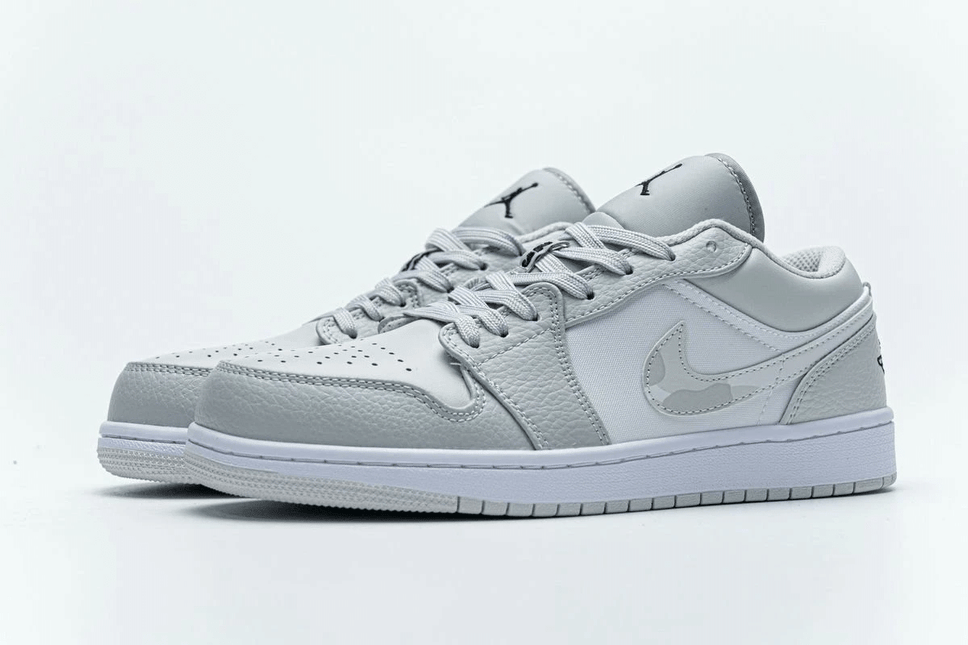 Men's Air Jordan 1 Low White Camo Shoes