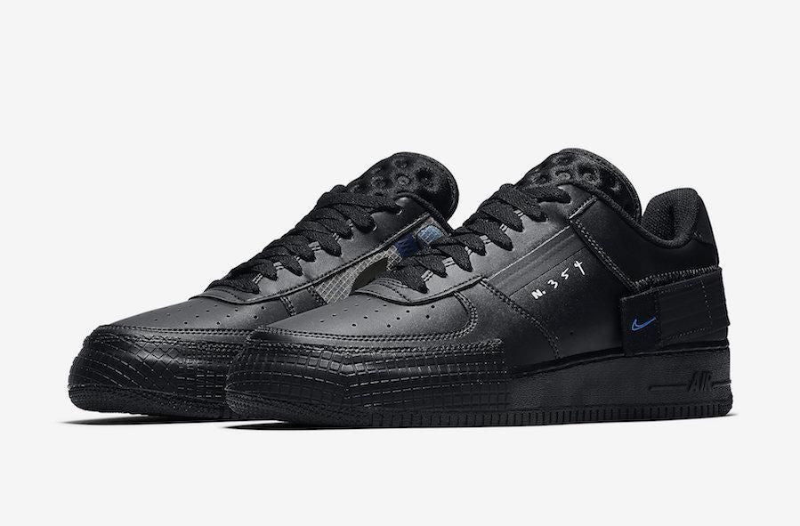 Men's Air Force 1 Type Black Photo Blue Shoes