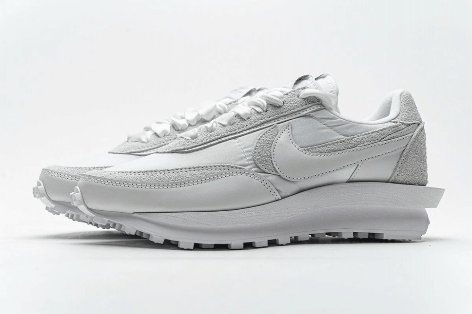 Men's Sacai x LD Waffle White Nylon Shoes