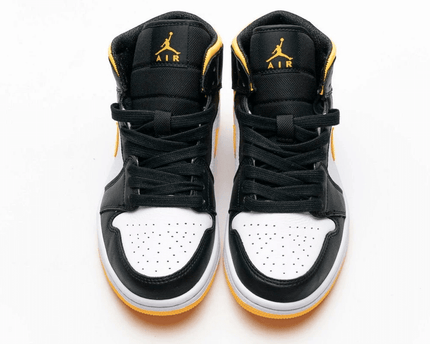 Men's Air Jordan 1 Mid Laser Orange Black Shoes
